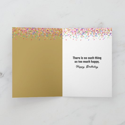 Verjaardag Snoep Sprinkles op een Golden Retriever Kaart (Binnen)