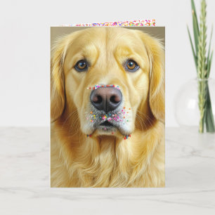 Verjaardag Snoep Sprinkles op een Golden Retriever Kaart