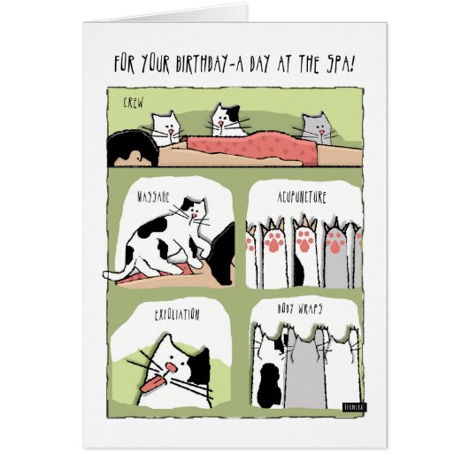 Verjaardag Spa Behandelingen met Katten (Voorkant)