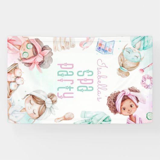 Verjaardag Spa-feest Spandoek (Horizontaal)