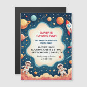 Verjaardag Space Boy Astronaut Magnetische Kaart (Voorkant / Achterkant)