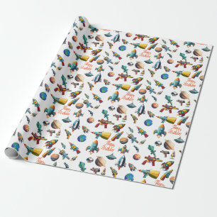 Verjaardag Space Odyssey Cadeaupapier