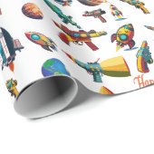 Verjaardag Space Odyssey Cadeaupapier (Rol Hoek)