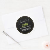 verjaardag sparen de datum sjabloon ronde sticker (Envelop)