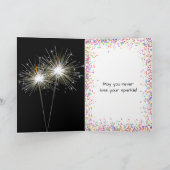 Verjaardag Sparklers op Cupcake Kaart (Binnen)