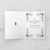 Verjaardag, Speciale Dame Abstract Floral-Vivid Kaart (Binnen)