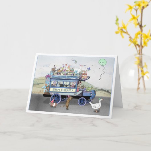 Verjaardag Speciale Omnibus Kaart (Gele Bloem)