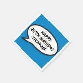 VERJAARDAG Speech Bubble Fun Retro Stripboek Servet (Hoek)
