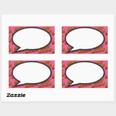 Verjaardag Speech Bubble Pret Retro Stripboek Rechthoekige Sticker (Vel)