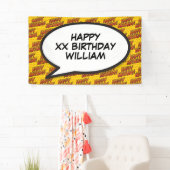 VERJAARDAG Speechballon Stripboek Spandoek (Insitu)