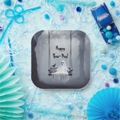 Verjaardag spook op een schommel met Raven Papieren Bordje (Feest)