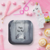 Verjaardag spook op een schommel met Raven Papieren Bordje (Feest)