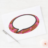 Verjaardag spraakballon leuk retro stripboek ovale sticker (Envelop)