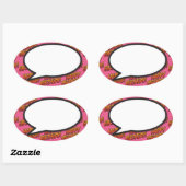 Verjaardag spraakballon leuk retro stripboek ovale sticker (Vel)