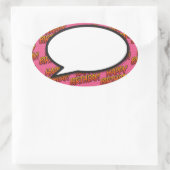 Verjaardag spraakballon leuk retro stripboek ovale sticker (Tas)