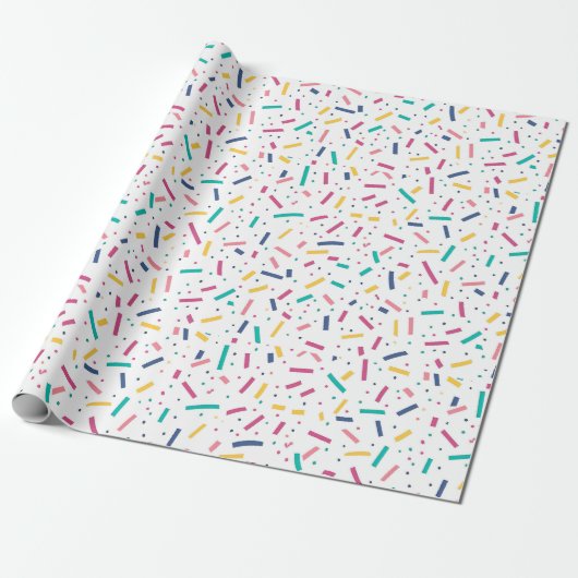 Verjaardag Sprinkles Snoep Pattern Cadeaupapier (Uitgerold)
