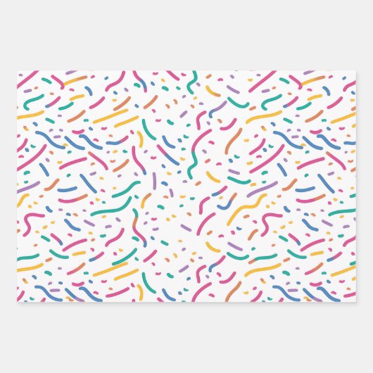 Verjaardag Sprinkles Snoep Pattern Inpakpapier Vel (Voorkant 2)