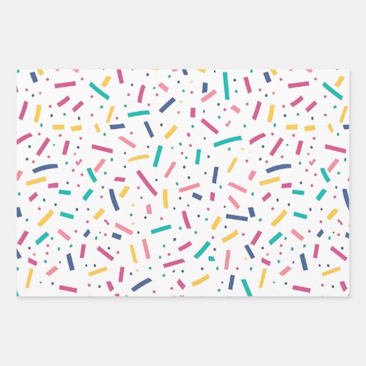 Verjaardag Sprinkles Snoep Pattern Inpakpapier Vel (Voorkant)