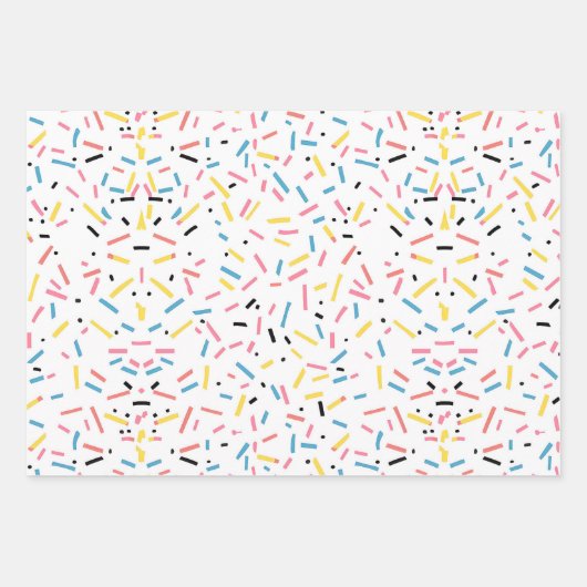 Verjaardag Sprinkles Snoep Pattern Inpakpapier Vel (Voorkant)
