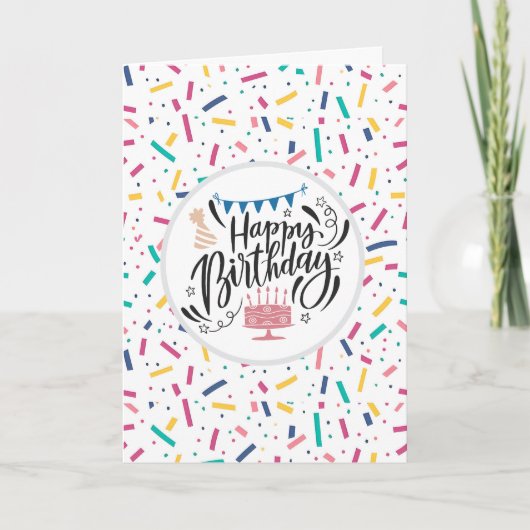 Verjaardag Sprinkles Snoep Pattern Kaart (Voorkant)