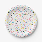 Verjaardag Sprinkles Snoep Pattern Papieren Bordje (Voorkant)