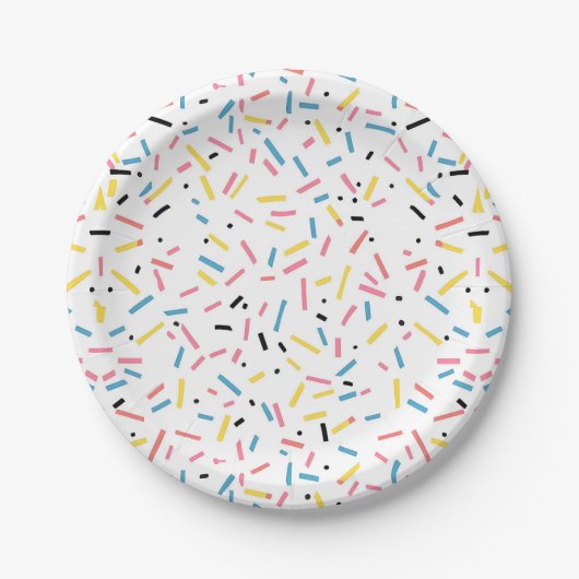 Verjaardag Sprinkles Snoep Pattern Papieren Bordje (Voorkant)