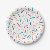 Verjaardag Sprinkles Snoep Pattern Papieren Bordje (Voorkant)