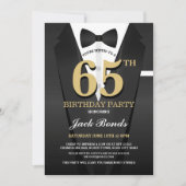 Verjaardag Spy Suit Zwart Stropdas ANY AGE Uitnodi Kaart (Voorkant)