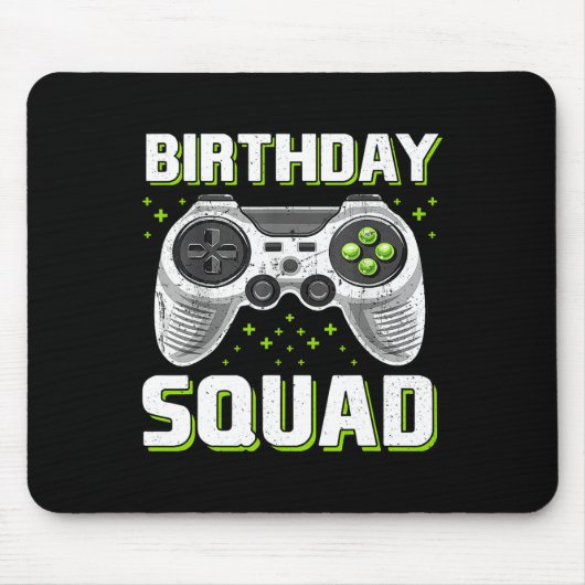 Verjaardag Squad Video Game Controller voor Gamer Muismat (Voorkant)