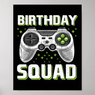 Verjaardag Squad Video Game Controller voor Gamer Poster