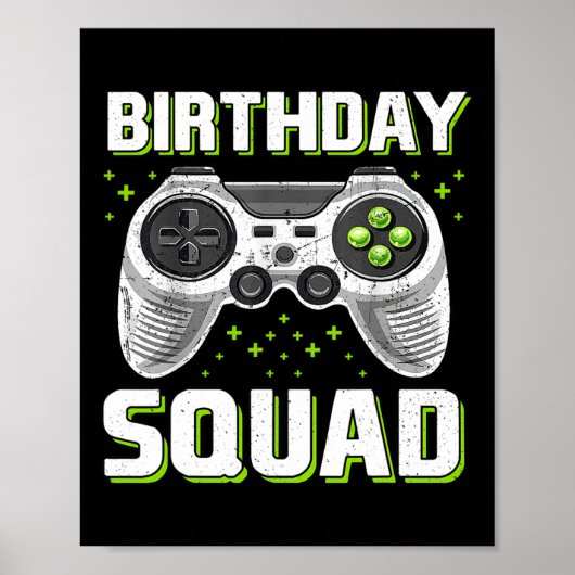 Verjaardag Squad Video Game Controller voor Gamer Poster (Voorkant)
