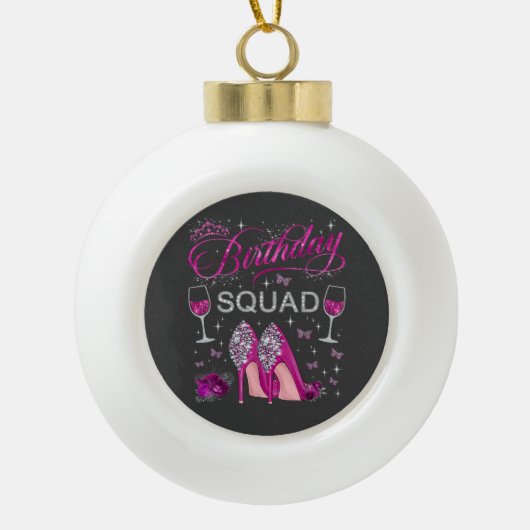 Verjaardag Squad Vlinders Keramische Bal Ornament (Voorkant)