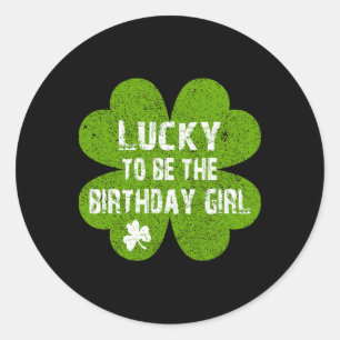 Verjaardag St. Patrick's Day Gelukkig om de verjaa Ronde Sticker