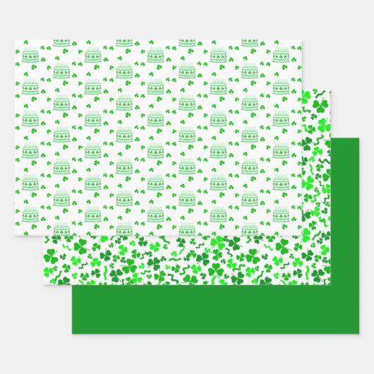 Verjaardag St. Patrick's Day Inpakpapier Vel (Set)