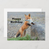 Verjaardag Staande Rode Vos Briefkaart (Voorkant / Achterkant)