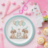 Verjaardag Standaard Poedel Honden Papieren Bordje (Feest)