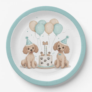 Verjaardag Standaard Poedel Honden Papieren Bordje