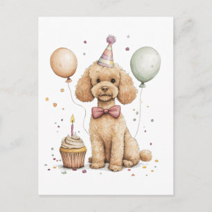 Verjaardag standaard Poodle hond Briefkaart