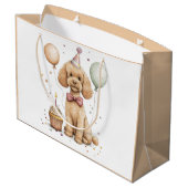 Verjaardag Standaard Poodle Hond Groot Cadeauzakje (Achterkant Gekanteld)