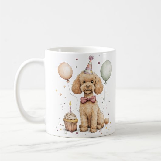 Verjaardag Standaard Poodle Hond Koffiemok (Links)