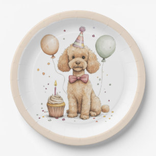Verjaardag standaard Poodle hond Papieren Bordje