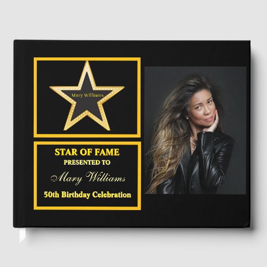 Verjaardag Star of Fame Gastenboek (Voorkant)
