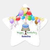 Verjaardag Star sticker & Label (Voorkant)