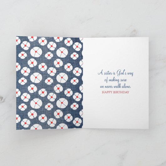 Verjaardag Stick Figuur Meisje voor Zuster Kaart (Binnen)
