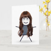 Verjaardag Stick Figuur Meisje voor Zuster Kaart (Gele Bloem)