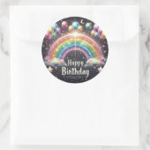 Verjaardag sticker - elegante glitter regenboog (Tas)