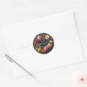 Verjaardag Sticker : Levendig bloementhema (Envelop)