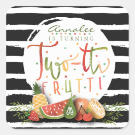 VERJAARDAG STICKER | Twee-titi Frutti Fruit Party