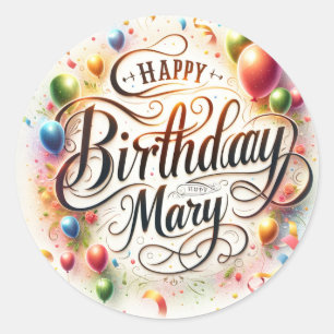 Verjaardag sticker voor de naam Mary