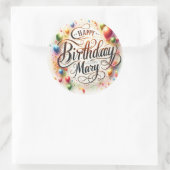 Verjaardag sticker voor de naam Mary (Tas)